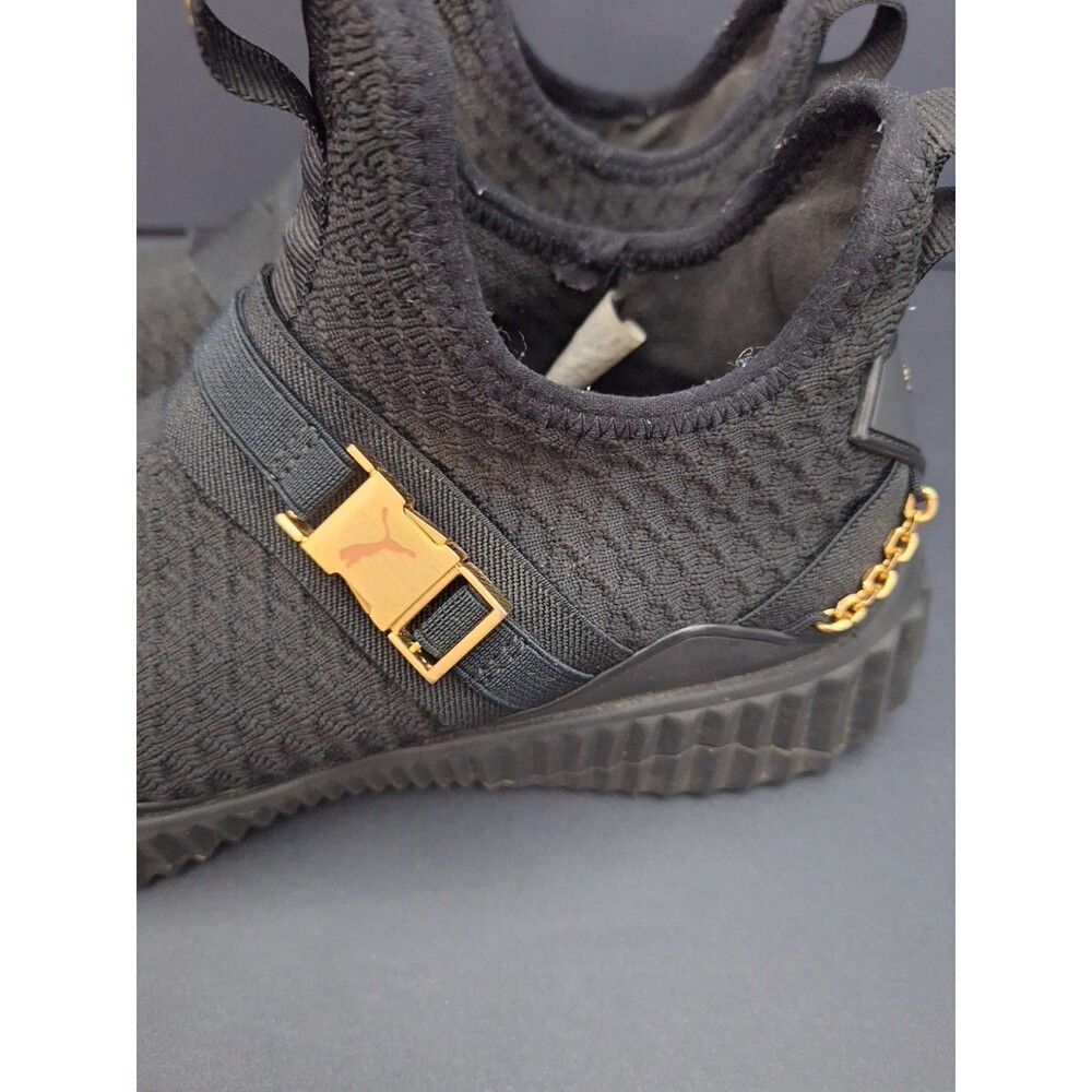 Size 10 - Puma Defy Mid Black Gold W Women's Pullon Athletic Athleisure School - Picture 12 of 14